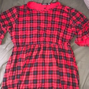 Plaid babydoll dress